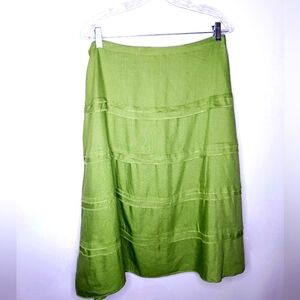 NWT Sherry Taylor"Preppy In A Prairie" Tiered,a-line,midi,drawstring,skirt.